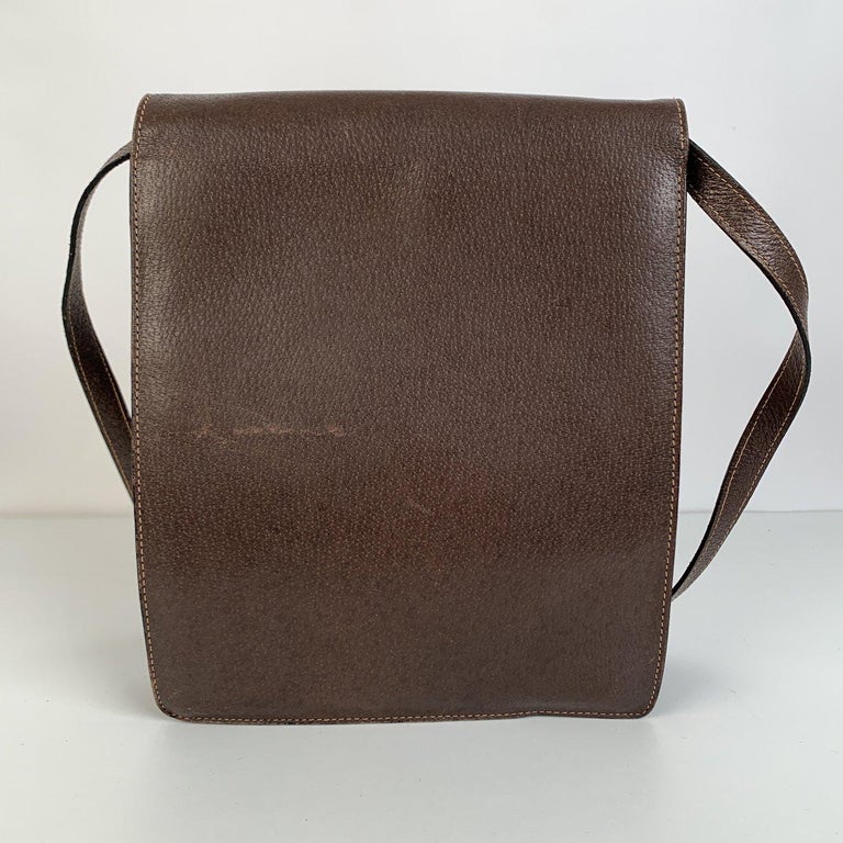 Gucci Vintage Brown Leather Crossbody Bag Men Purse at 1stDibs gucci