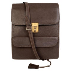 Gucci Vintage Brown Leather Crossbody Bag Men Purse