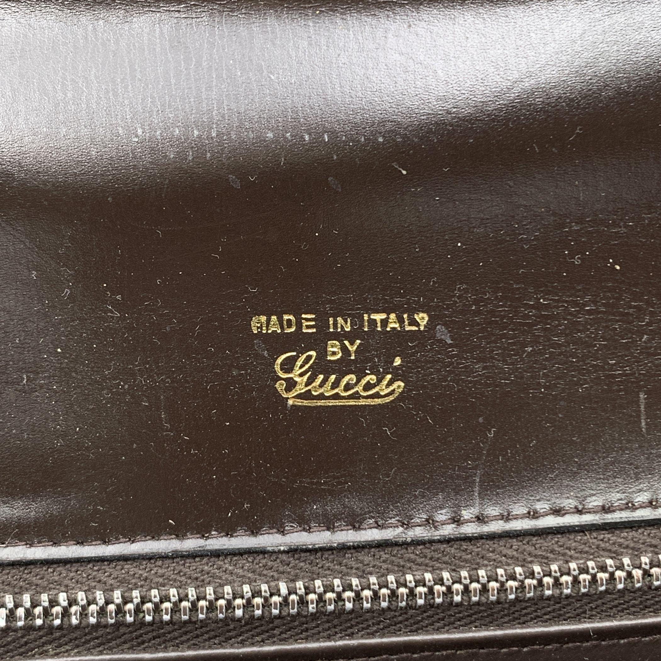 Gucci Vintage Brown Leather Gold Closure Handbag Satchel 1