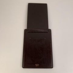 Gucci Vintage Brown Leather Gold Knot Desk Notebook Holder