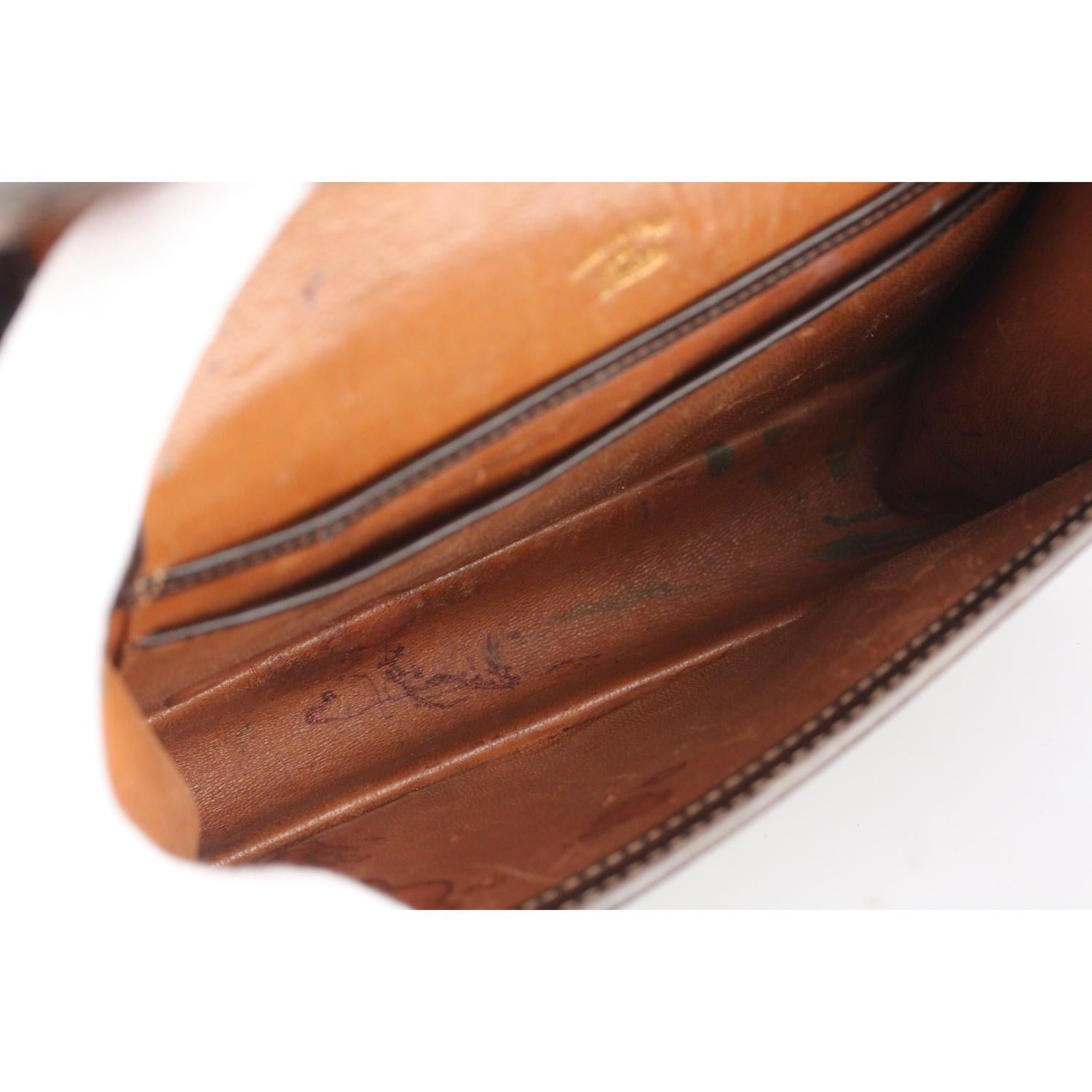 Gucci Vintage Brown Leather Handbag with Bamboo Handle 6