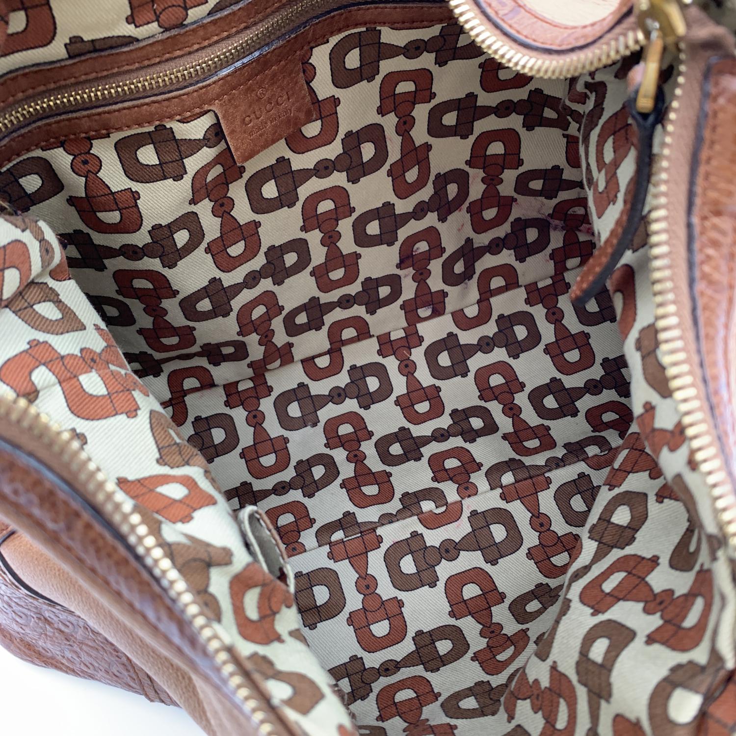 Black Gucci Vintage Brown Leather Hobo Bag Shoulder Bag