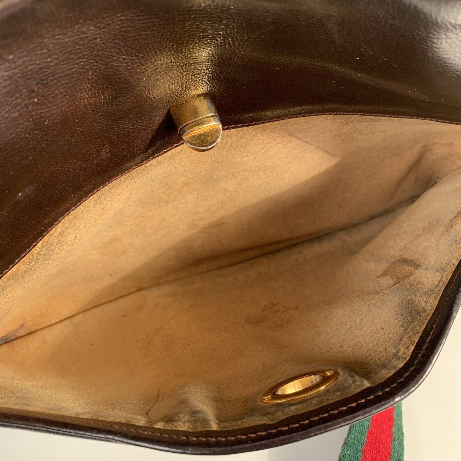 Gucci Vintage Brown Leather Horsebit Shoulder Bag 4