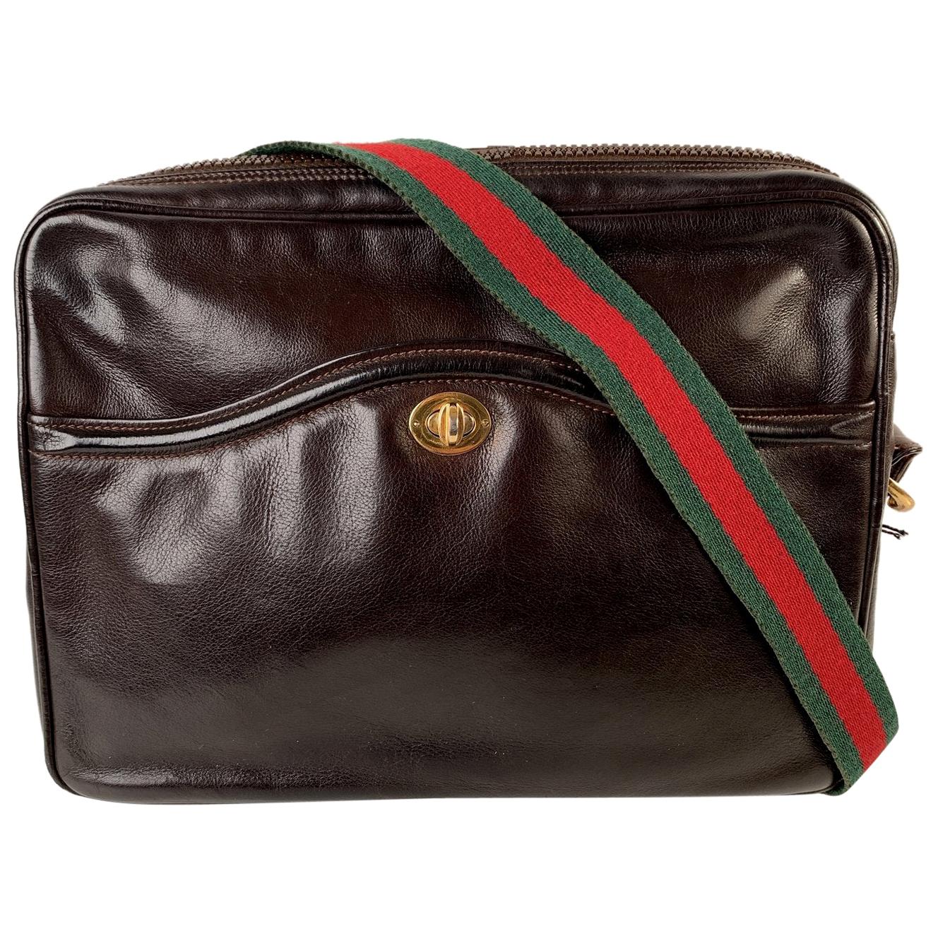 Gucci Vintage Brown Leather Horsebit Shoulder Bag