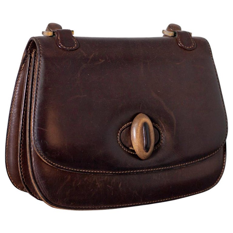 residentie Uiterlijk doden Gucci Vintage Brown Leather Italian Handbag 1940 at 1stDibs