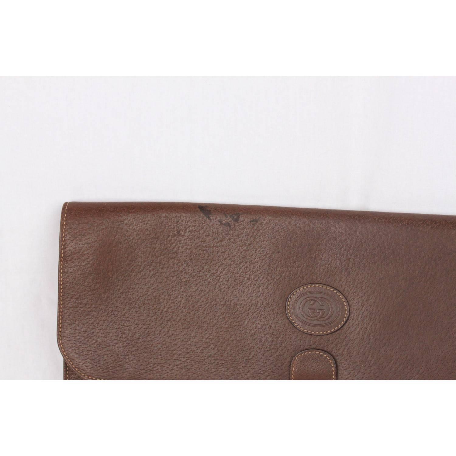 GUCCI Vintage Brown Leather PORTFOLIO Document Holder 1