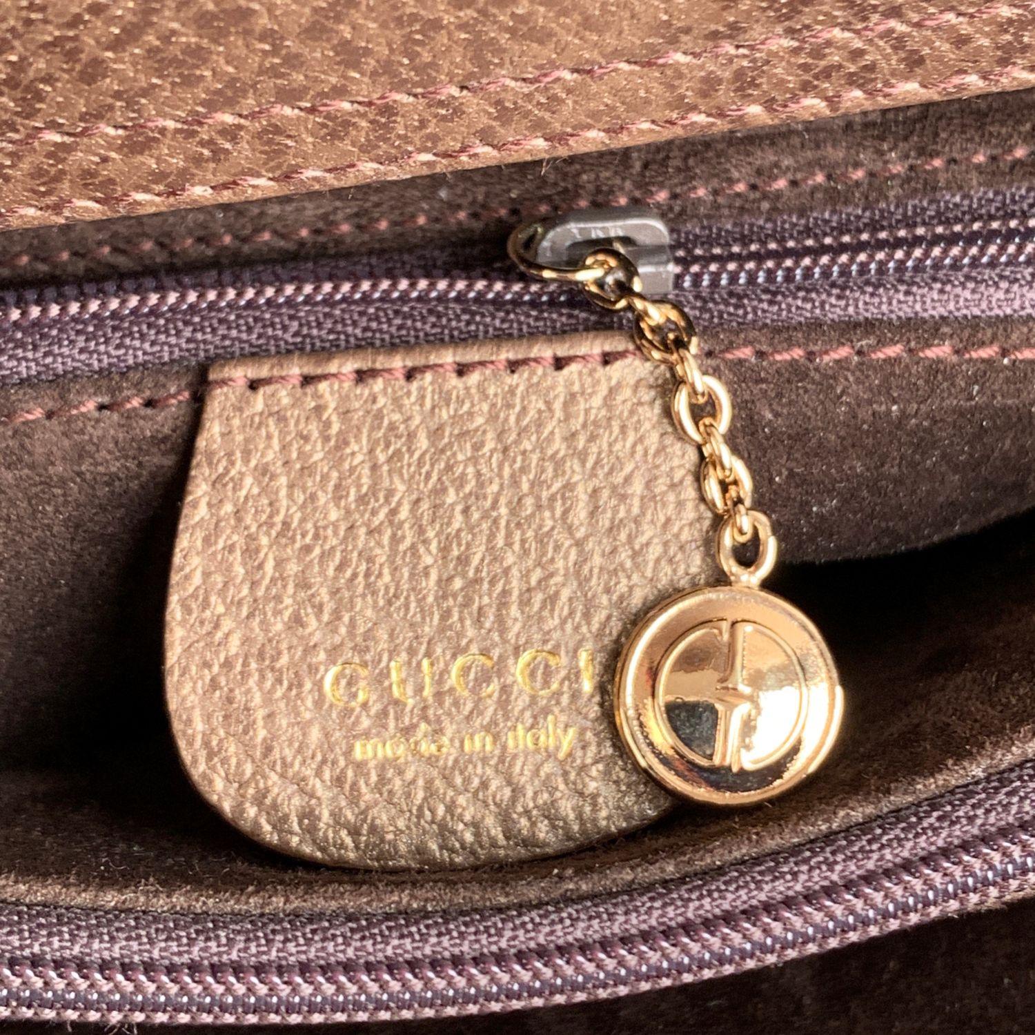 Gucci Vintage Brown Leather Princess Diana Bamboo Tote Bag 2