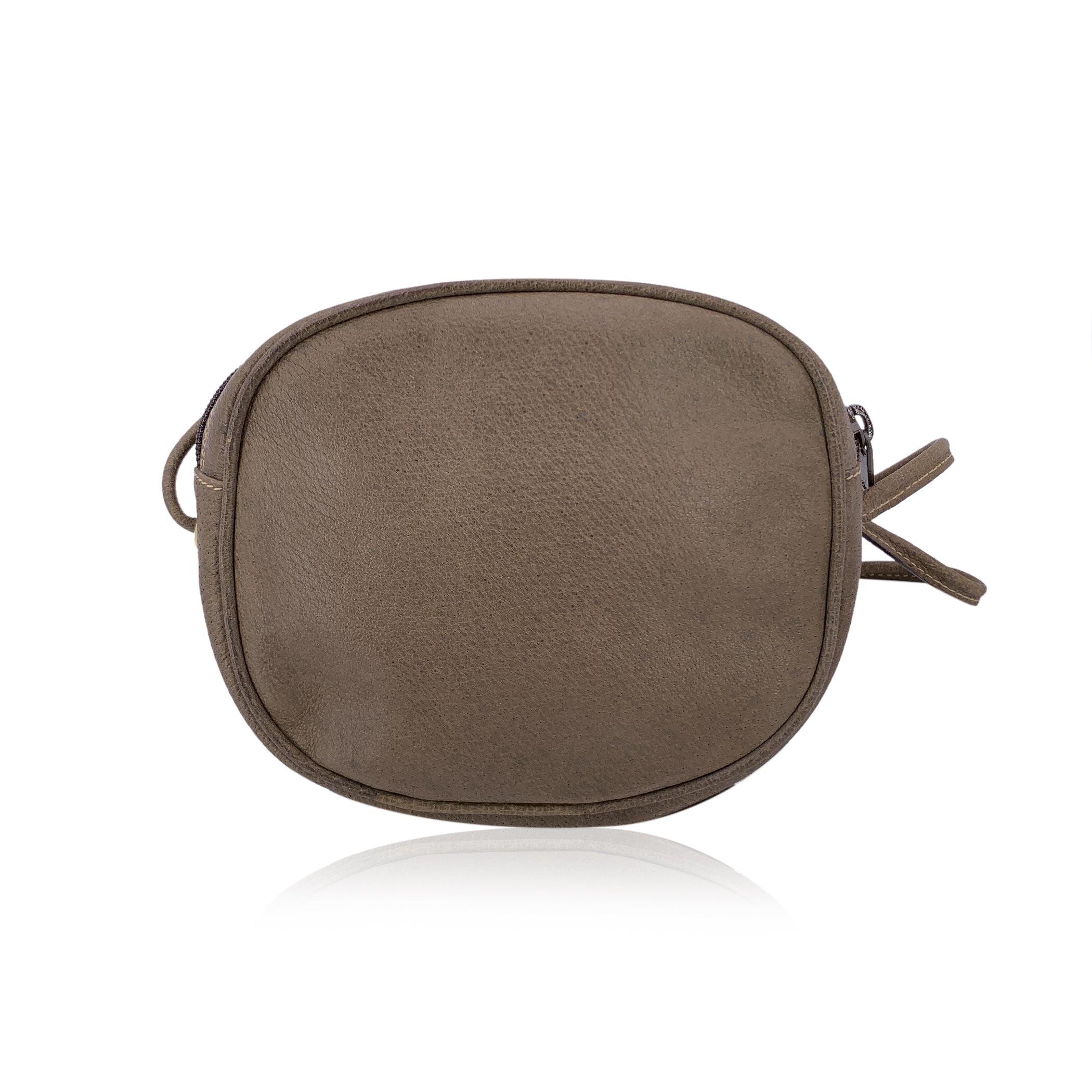 Marron Gucci Vintage Brown Leather Small Horsebit Crossbody Bag en vente