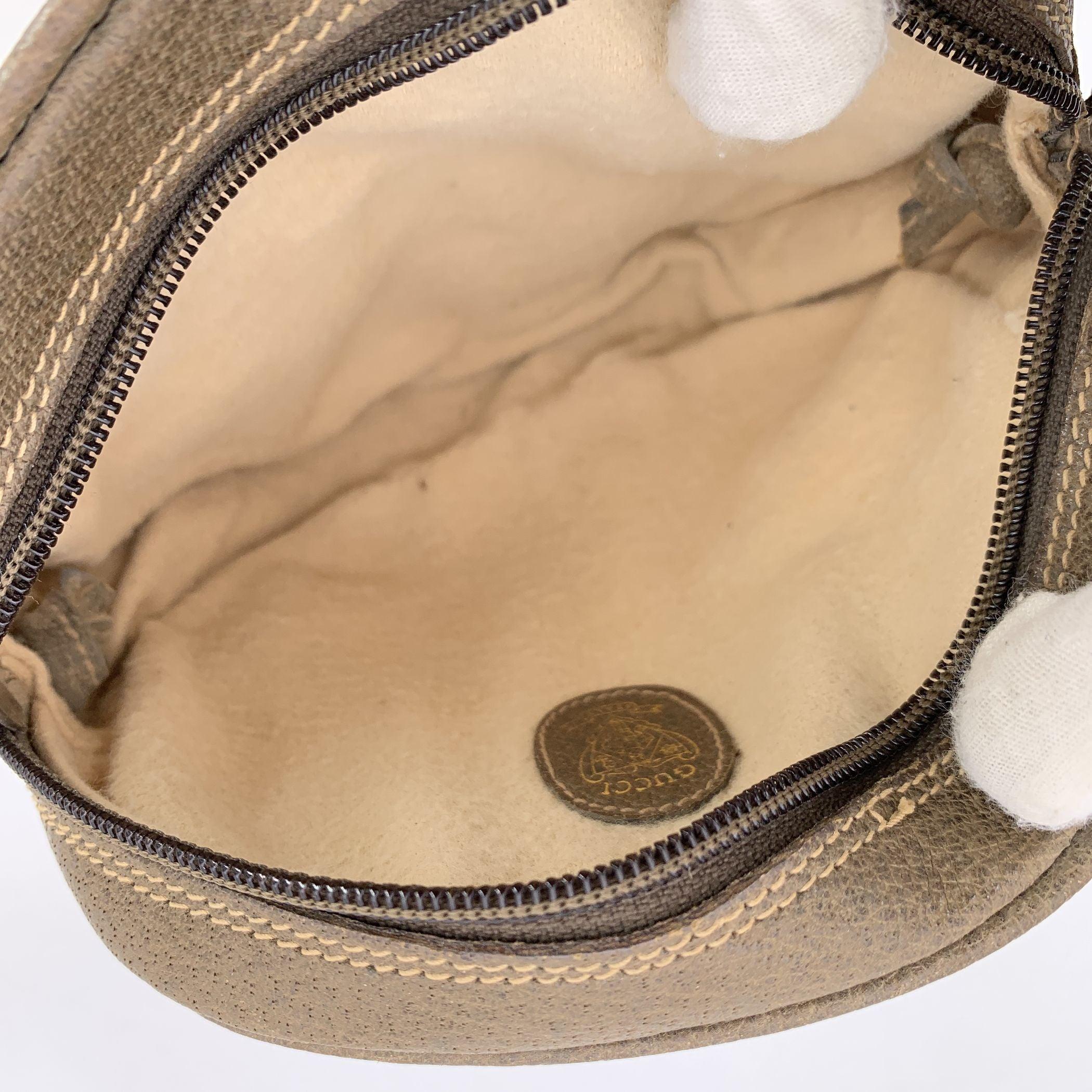 Gucci Vintage Brown Leather Small Horsebit Crossbody Bag en vente 1