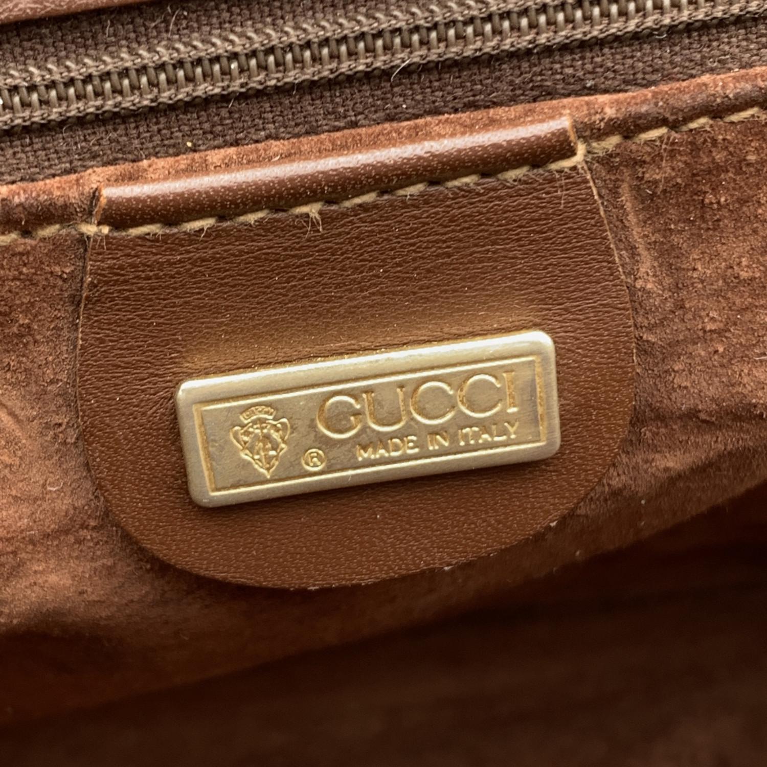 Gucci Vintage Brown Leather Stirrup Crossbody Messenger Bag 2