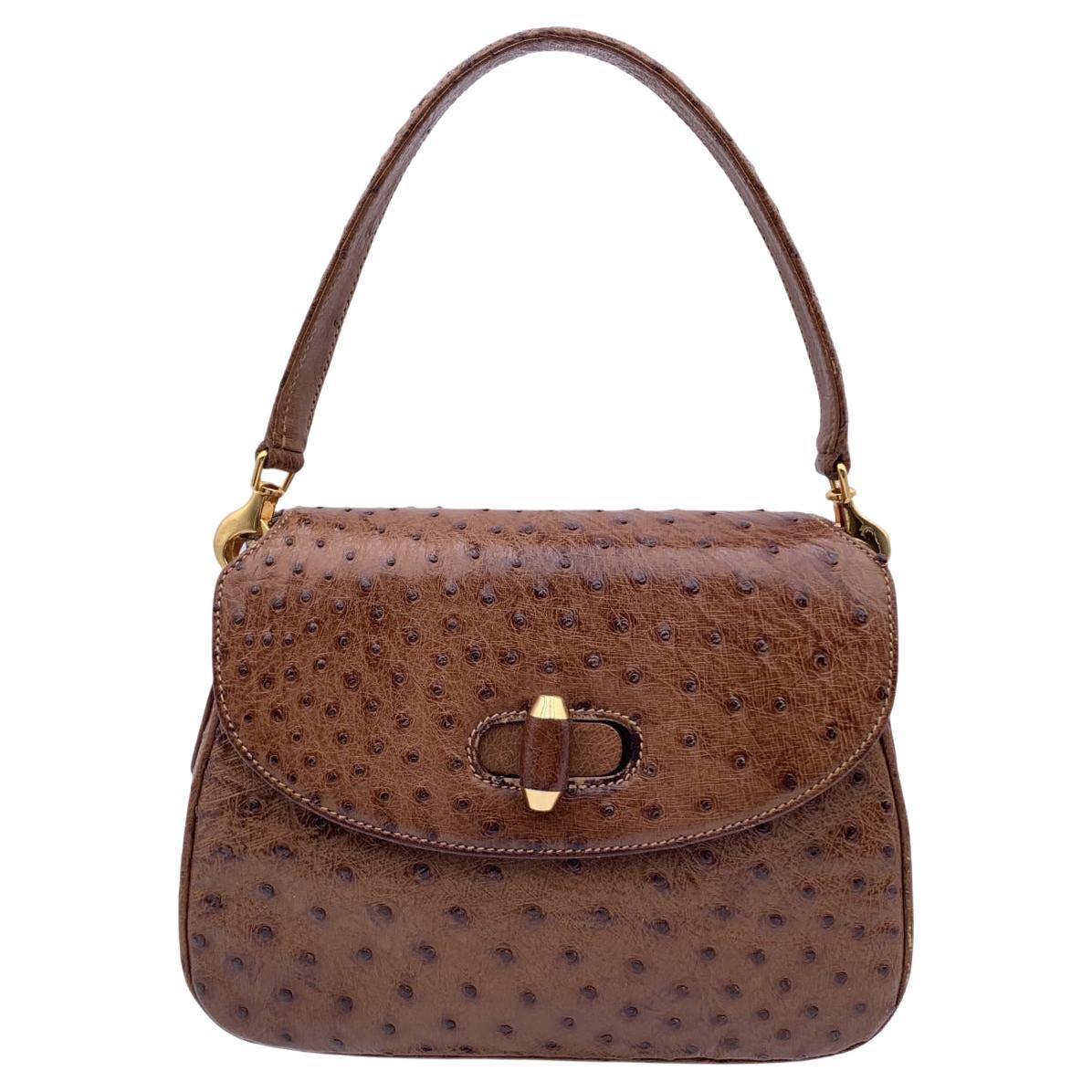 Rare 1960's Gucci Brown Leather Doctor Bag For Sale at 1stDibs