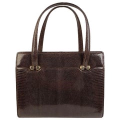 Gucci Vintage Brown Leather Top Handle Bag Handbag