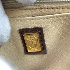 Gucci Vintage Brown Leather Turn Lock Crossbody Shoulder Bag