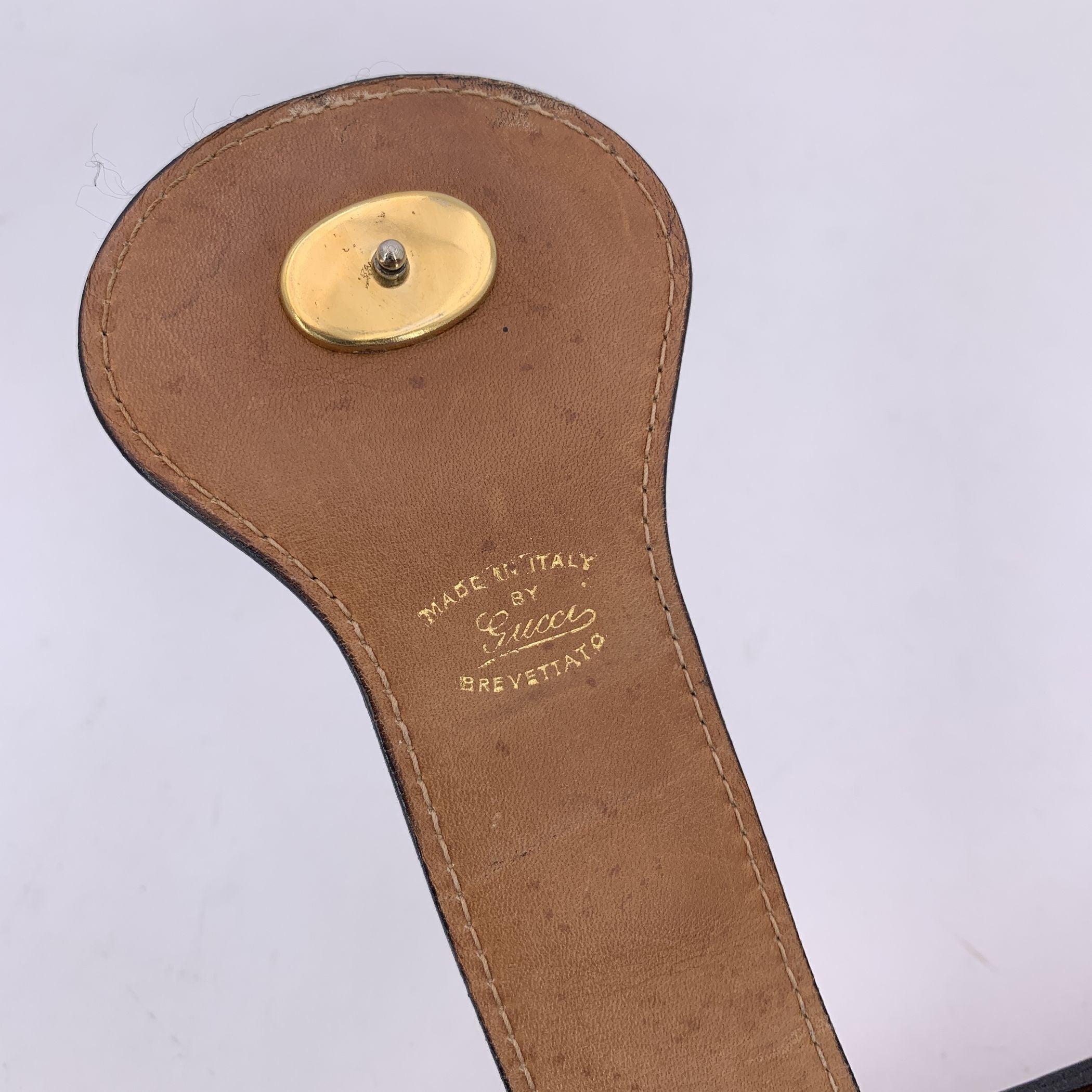 Gucci Vintage Brown Logo Canvas GG Tan Leather Sac à bandoulière en vente 1