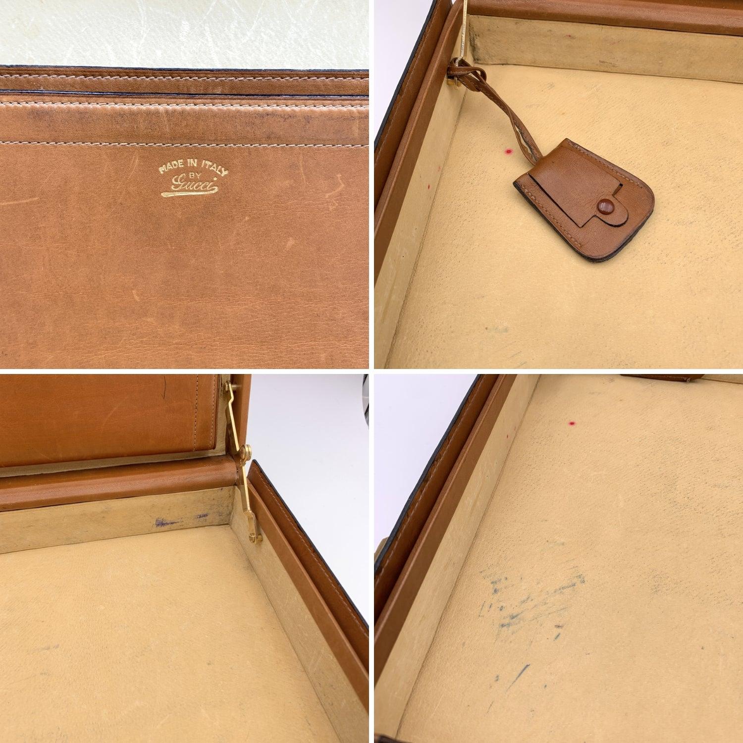 Women's or Men's Gucci Vintage Brown Logo Canvas Hard Side Briefcase Work Bag