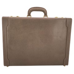 Gucci Vintage Brown Logo Canvas Hard Side Briefcase Work Bag