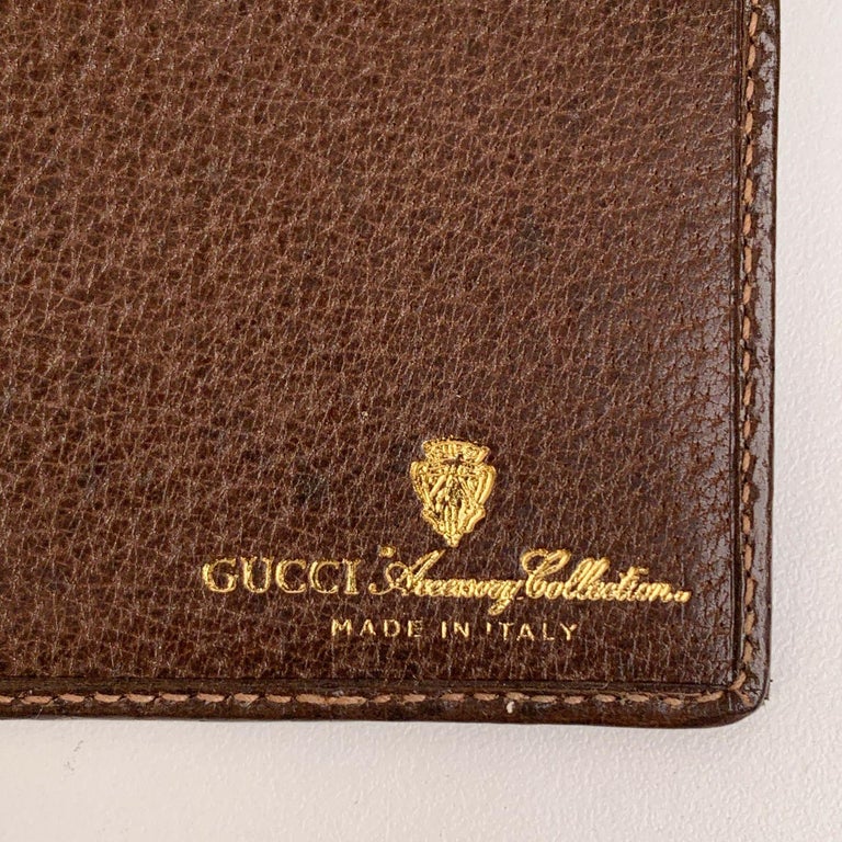 Gucci Vintage Brown Monogram Canvas Agenda Notebook Cover For Sale at ...