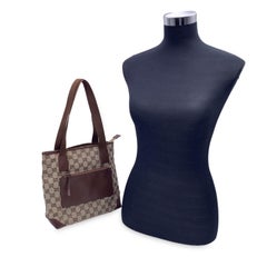 Gucci Vintage Brown Monogram Canvas Tasca frontale Tote Bag