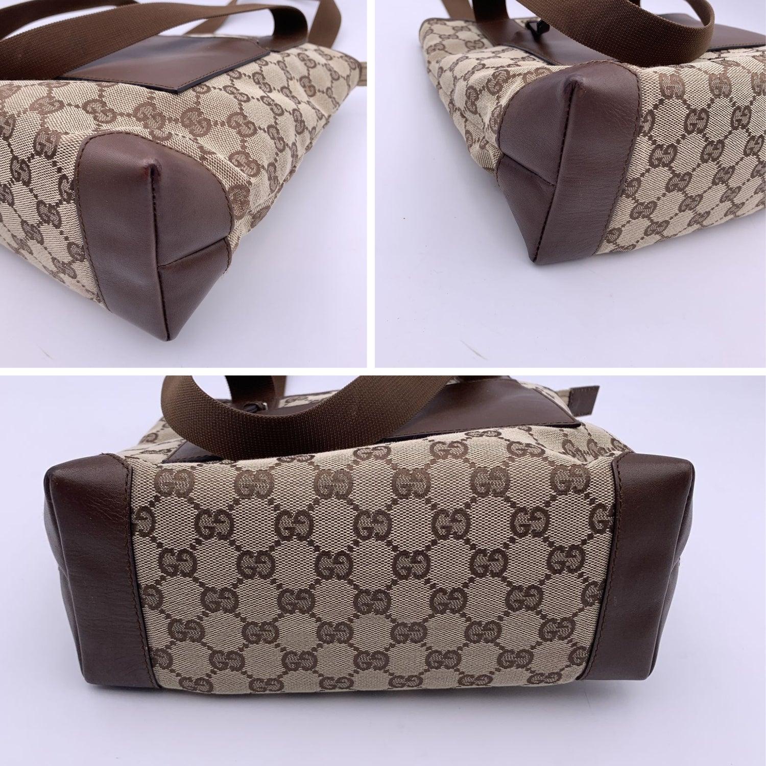 Women's Gucci Vintage Brown Monogram Canvas Front Pocket Tote Bag