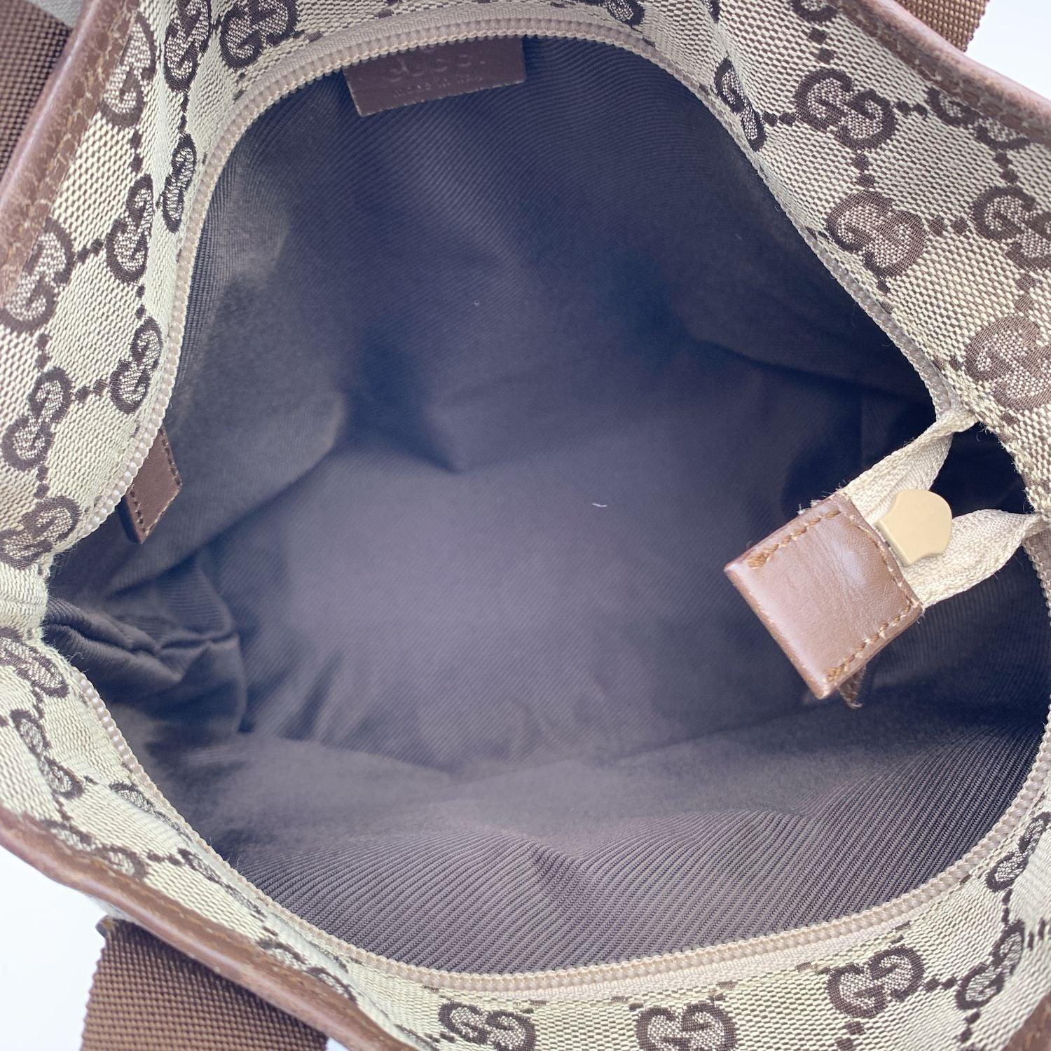 Gucci Vintage Brown Monogram Canvas Front Pocket Tote Bag 1
