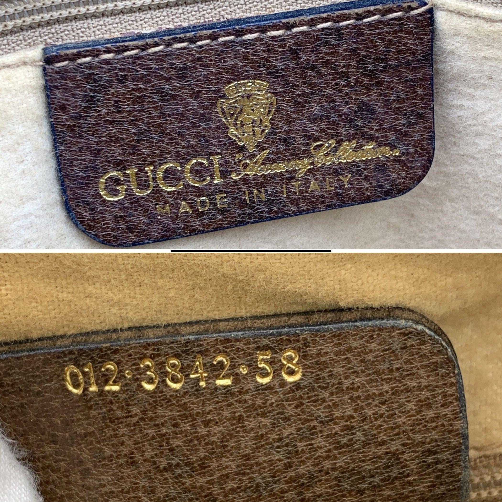 Gucci Vintage Sac Boston en toile marron avec monogramme et cuir en vente 1