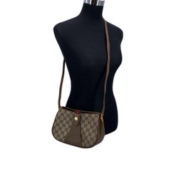 Gucci Vintage Brown Monogram Canvas Ophidia Small Shoulder Bag