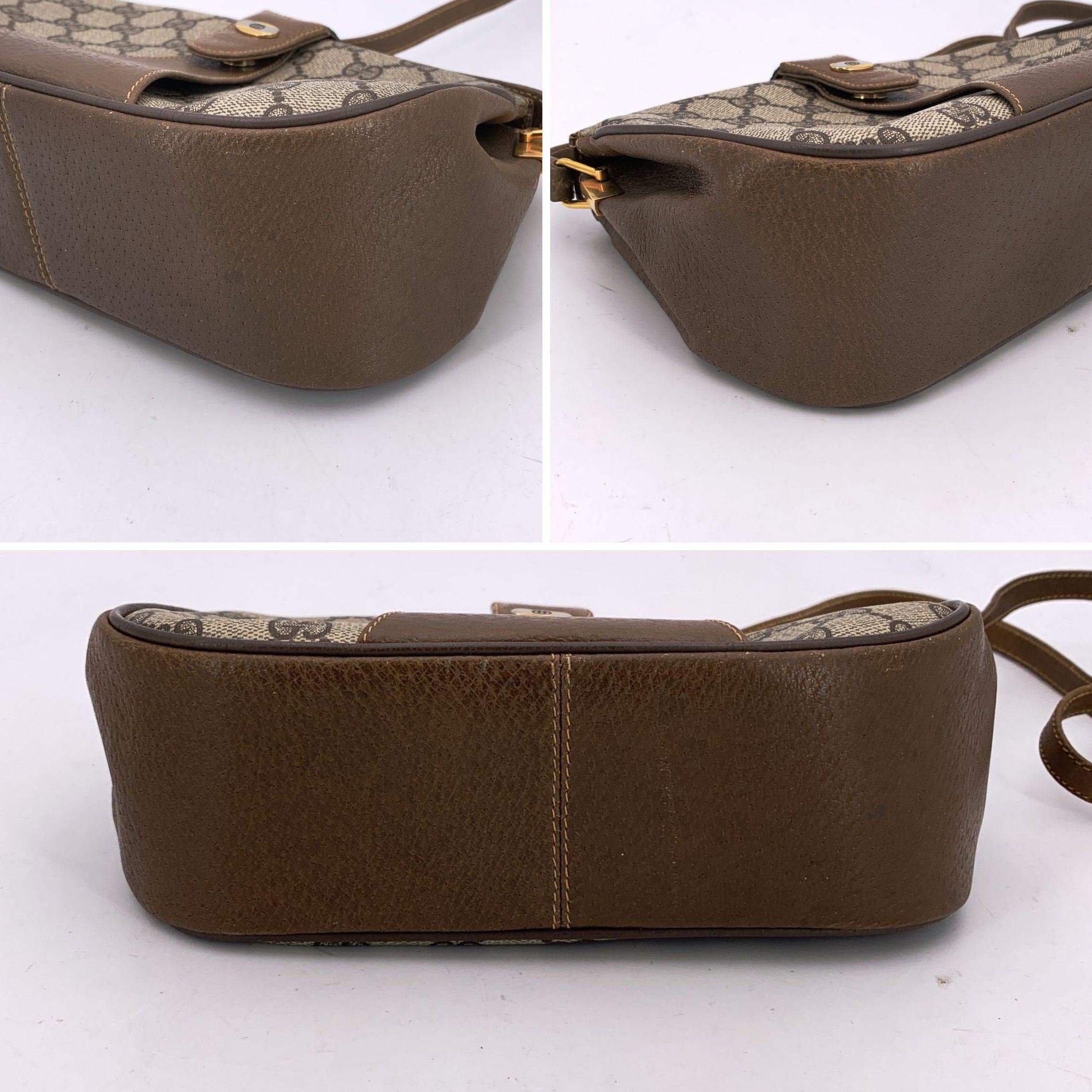 Gucci Vintage Brown Monogram Canvas Ophidia Small Shoulder Bag 1