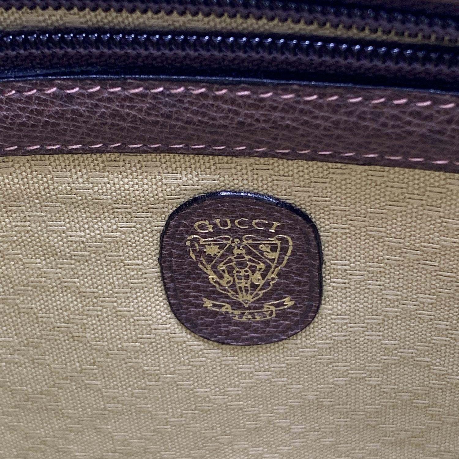 Women's or Men's Gucci Vintage Brown Monogram Canvas Travel Satchel Bag