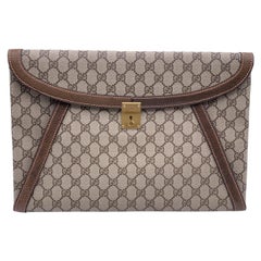 Gucci Vintage Brown Monogram Canvas Unisex Portfolio Document Holder