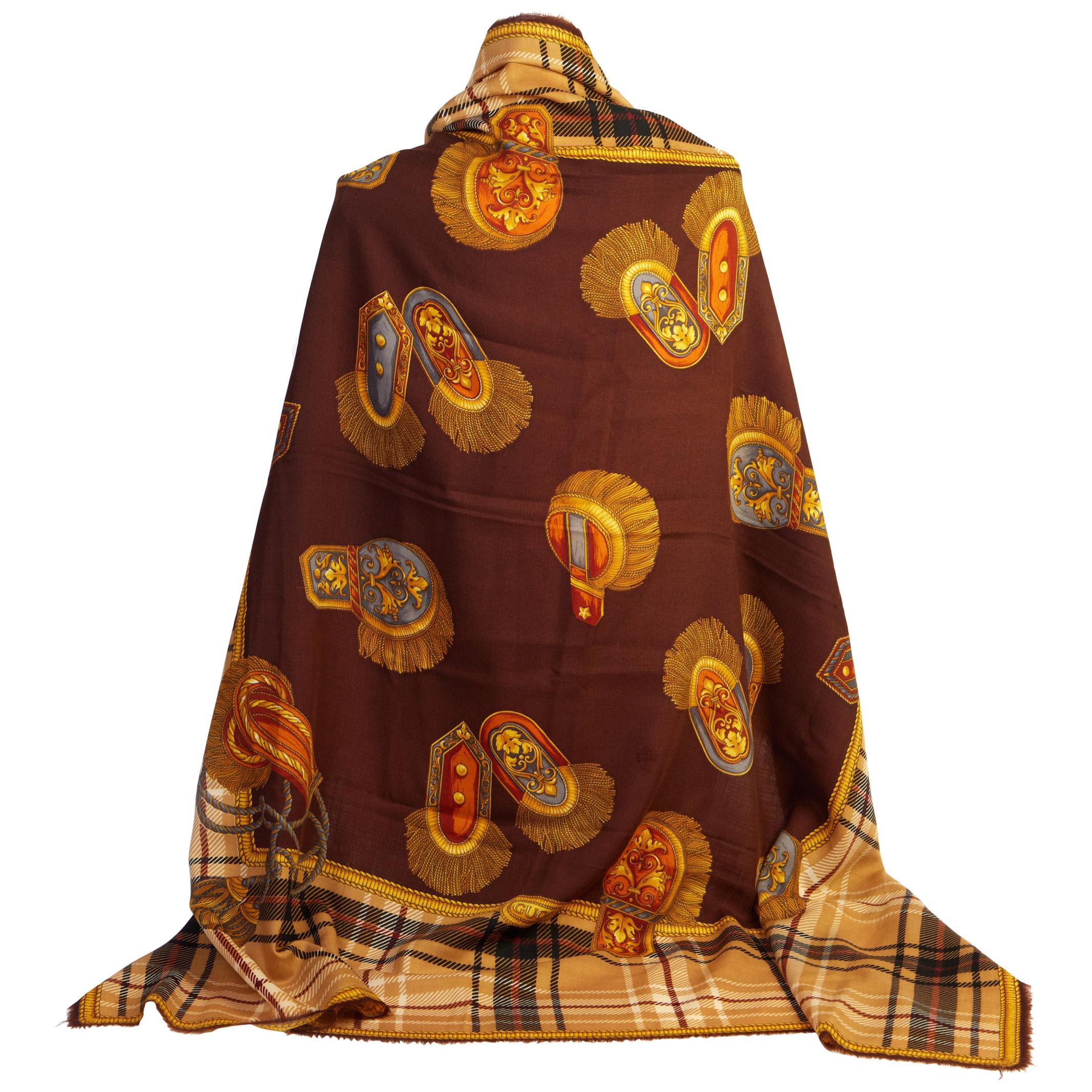 Gucci Vintage Brown Oversize Wall Shawl