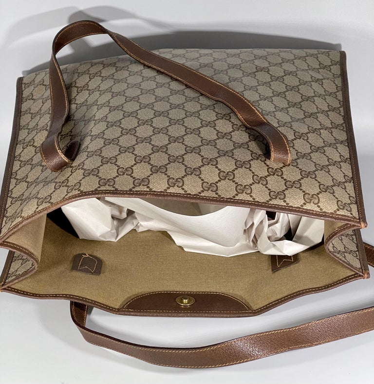 Gucci Vintage - GG Canvas Shoulder Bag - Brown - Leather Handbag