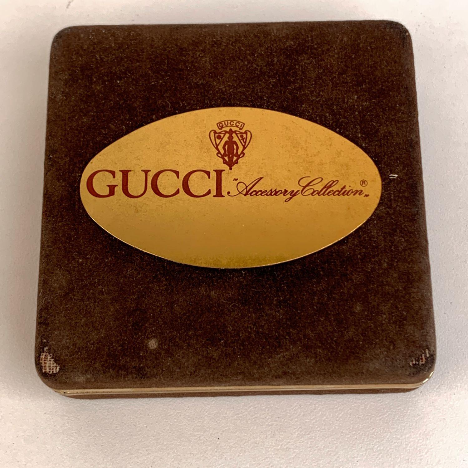 Gucci Vintage Brown Signature Web Disposable Lighter Case Cover In Excellent Condition In Rome, Rome