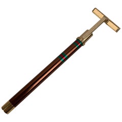 Gucci Vintage Brown Signature Web Razor for Shaving With Box