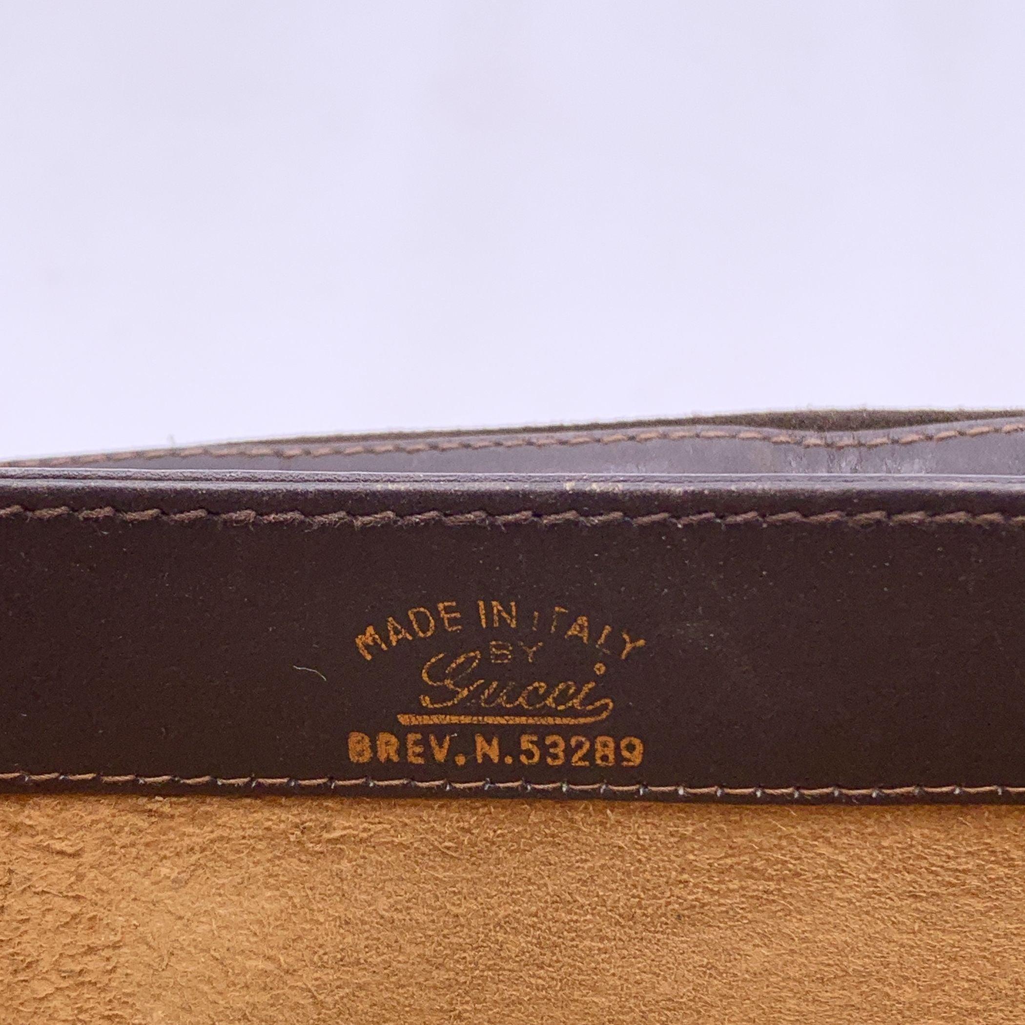 Gucci Vintage Brown Suede and Leather GG Logo Shoulder Bag 2