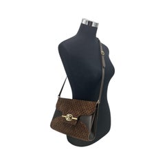 Gucci Vintage Brown Suede and Leather Square G Shoulder Bag