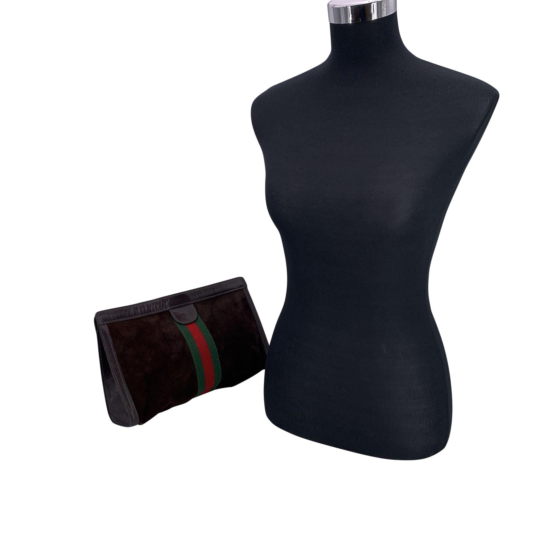 There's a certain charm to vintage Gucci pieces-the kind that speaks softly of another era, yet still feels entirely relevant today. This Gucci Vintage Cosmetic Bag Clutch captures that spirit effortlessly. Crafted in rich brown suede with genuine