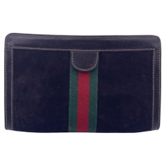 VINTAGE GUCCI GG Cherry Line STRIPE COSMETIC CLUTCH BAG