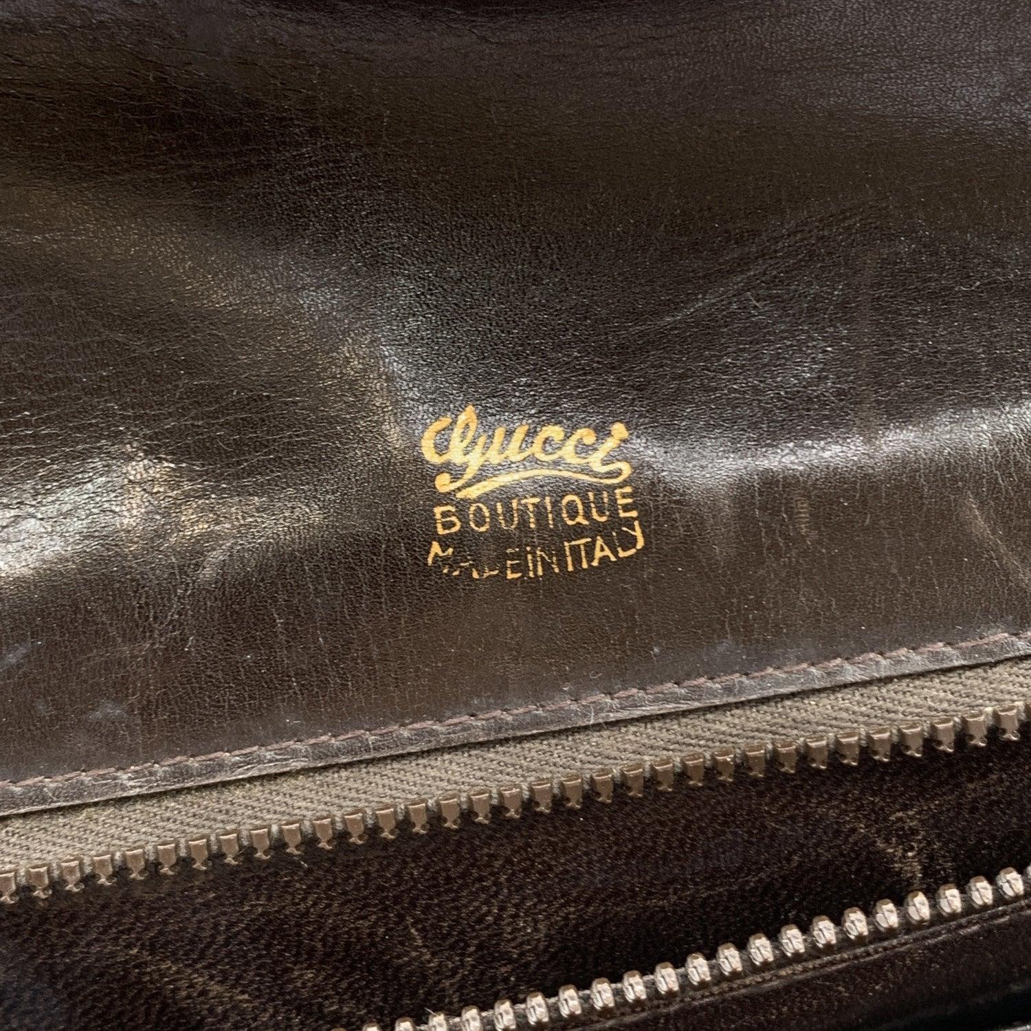 Gucci Vintage Brown Suede Flap Enamel Shoulder Bag 2