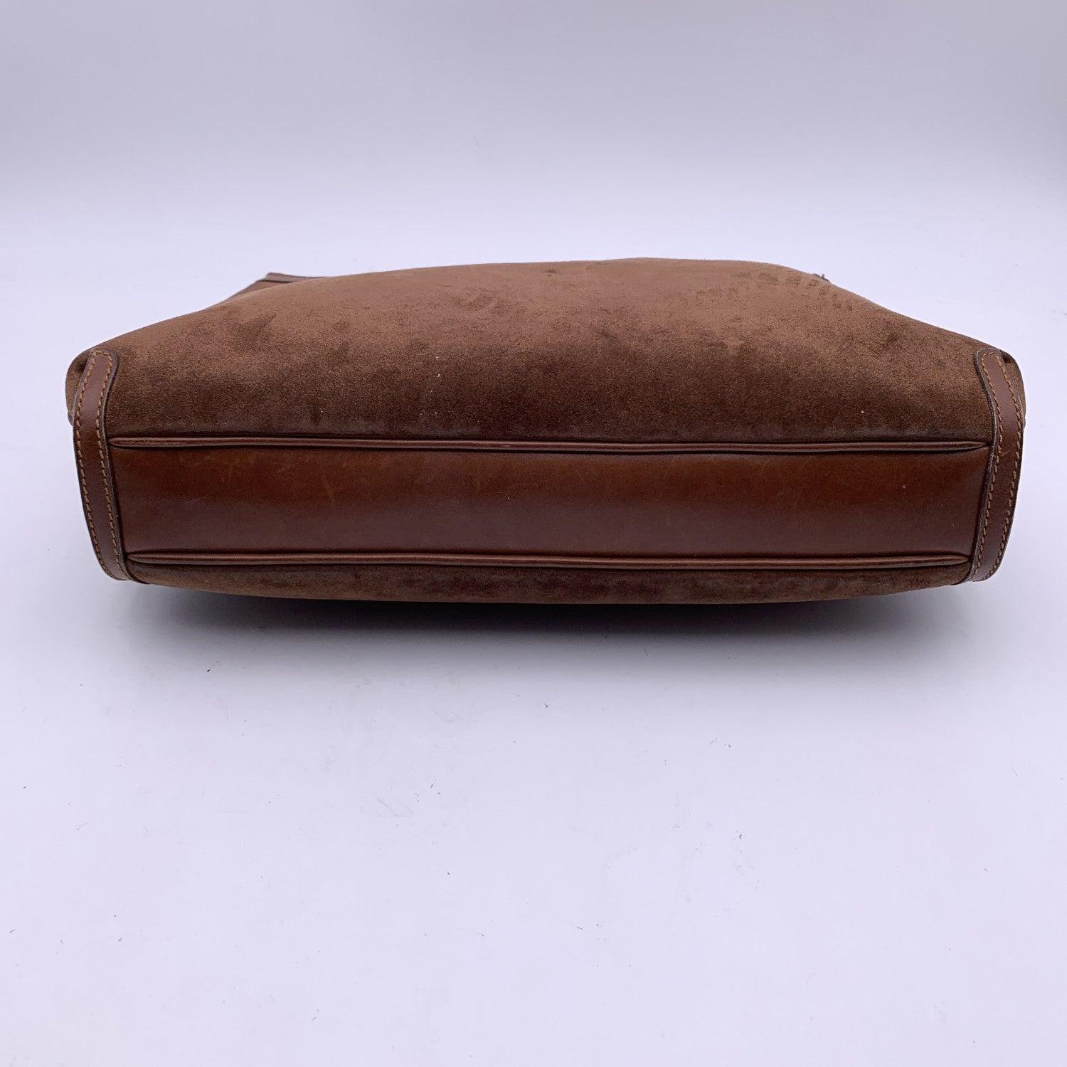 Gucci Vintage Brown Suede Shoulder Bag with Chain Strap 1