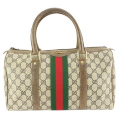 Gucci Vintage Brown Supreme GG Web Boston Bag 44gk613s