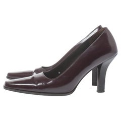 Gucci Vintage Burgundy Leather Slip On Pumps Size 36.5