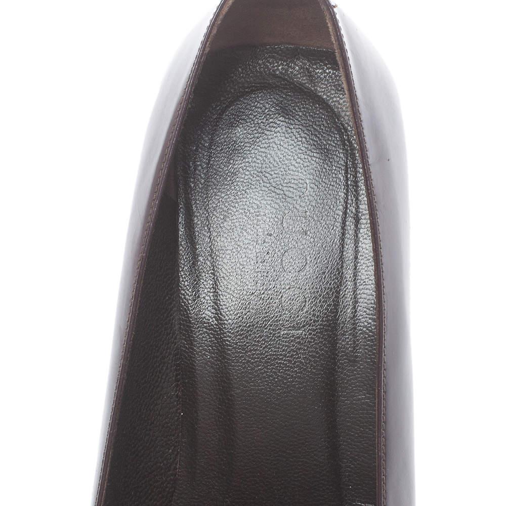 Gucci Vintage Burgundy Leather Slip On Pumps Size 36.5 2