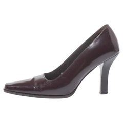 Gucci Vintage Burgundy Leather Slip On Pumps Size 36.5