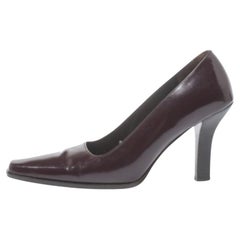 Gucci Vintage Burgundy Leather Slip On Pumps Size 36.5