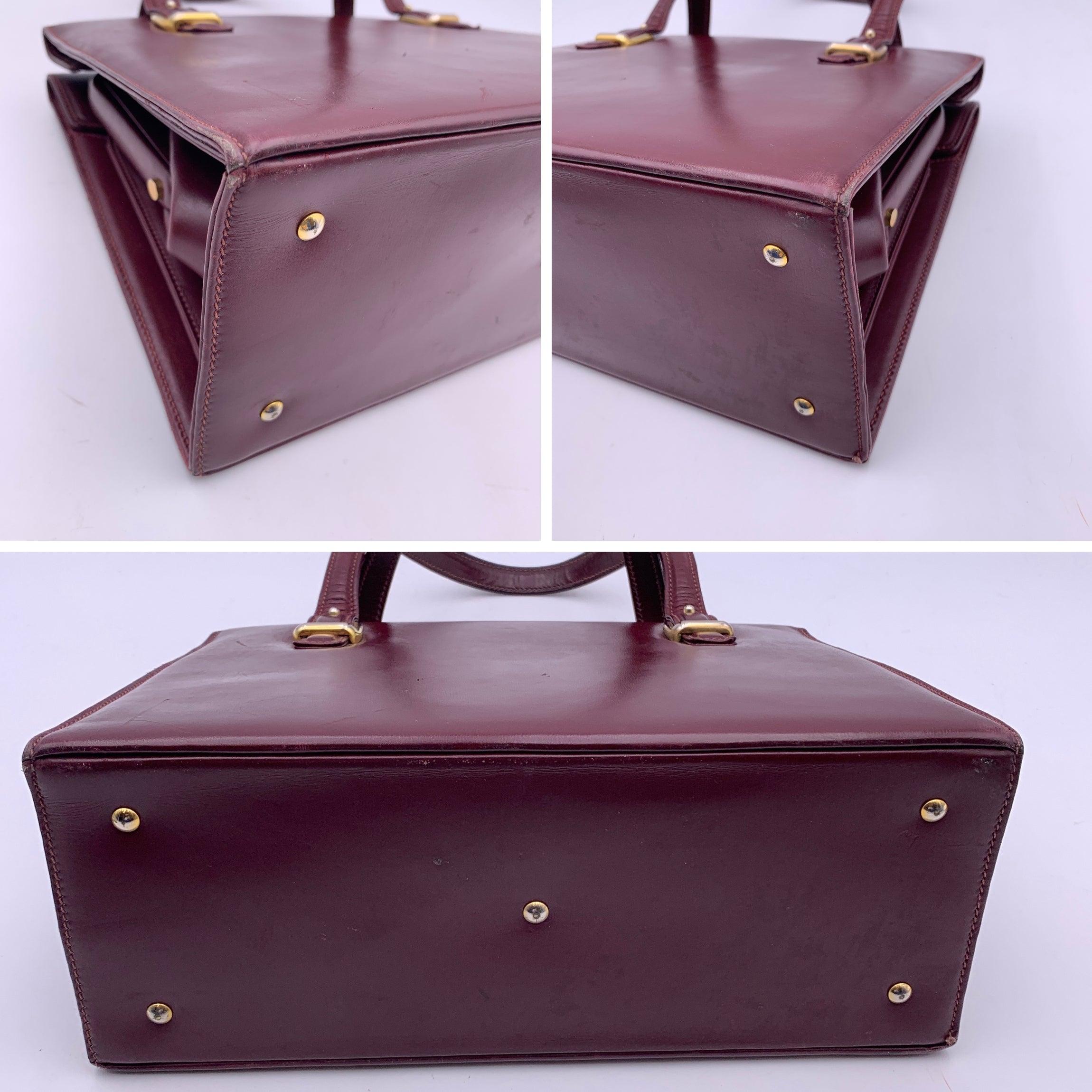 Gucci Vintage Burgundy Leather Stirrup Detail Handbag Satchel 1