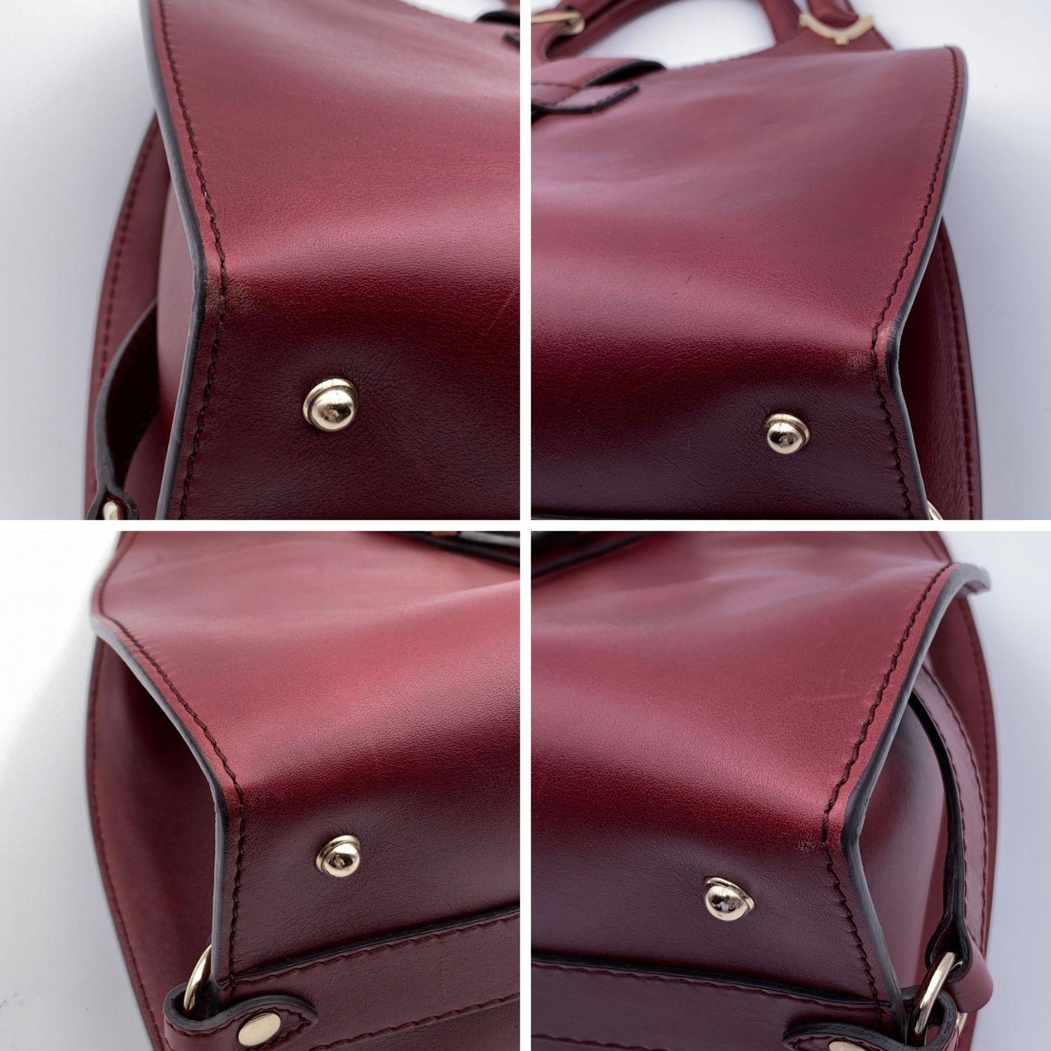 Black Gucci Vintage Burgundy Leather Stirrup Hobo Bag Handbag