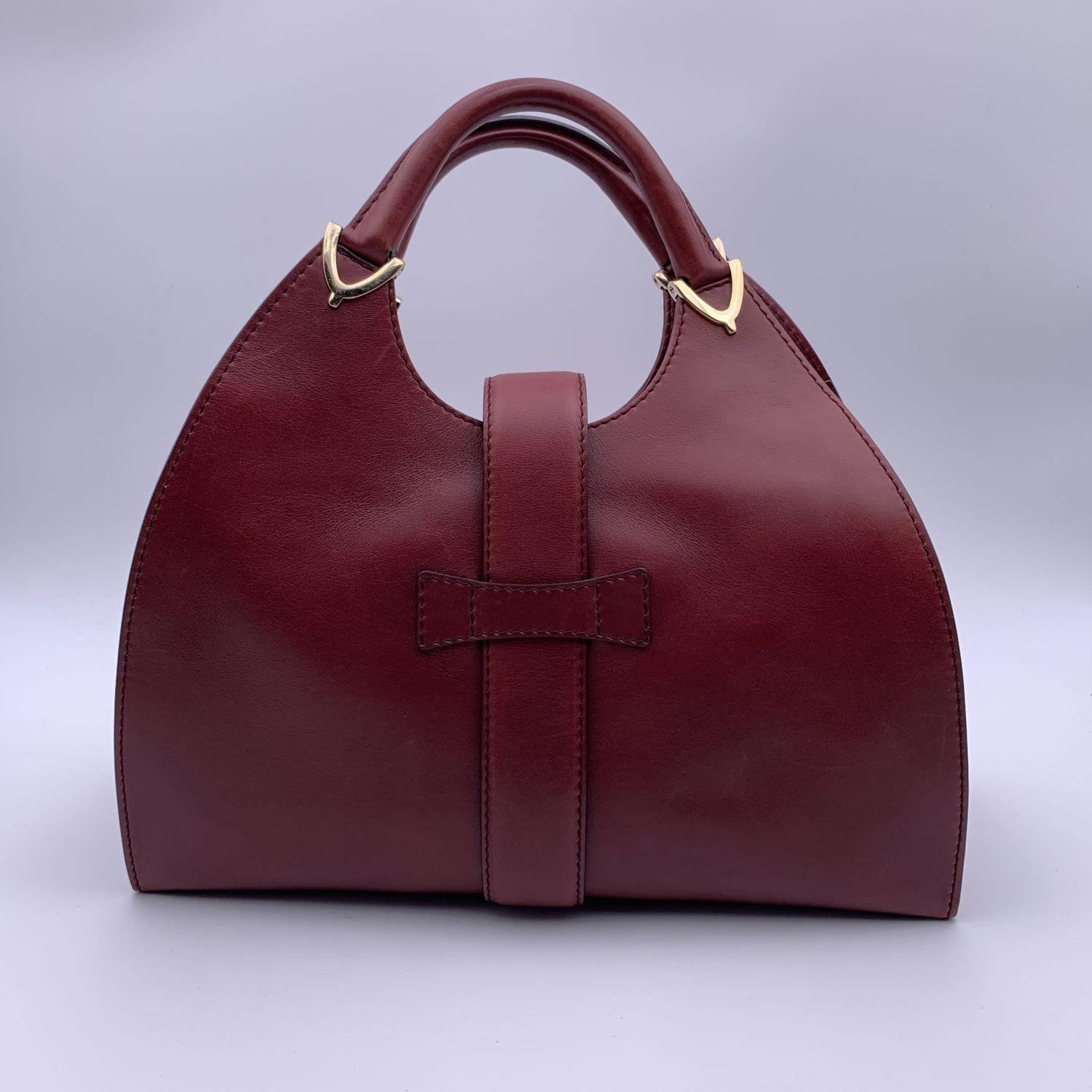 Gucci Vintage Burgundy Leather Stirrup Hobo Bag Handbag In Excellent Condition In Rome, Rome