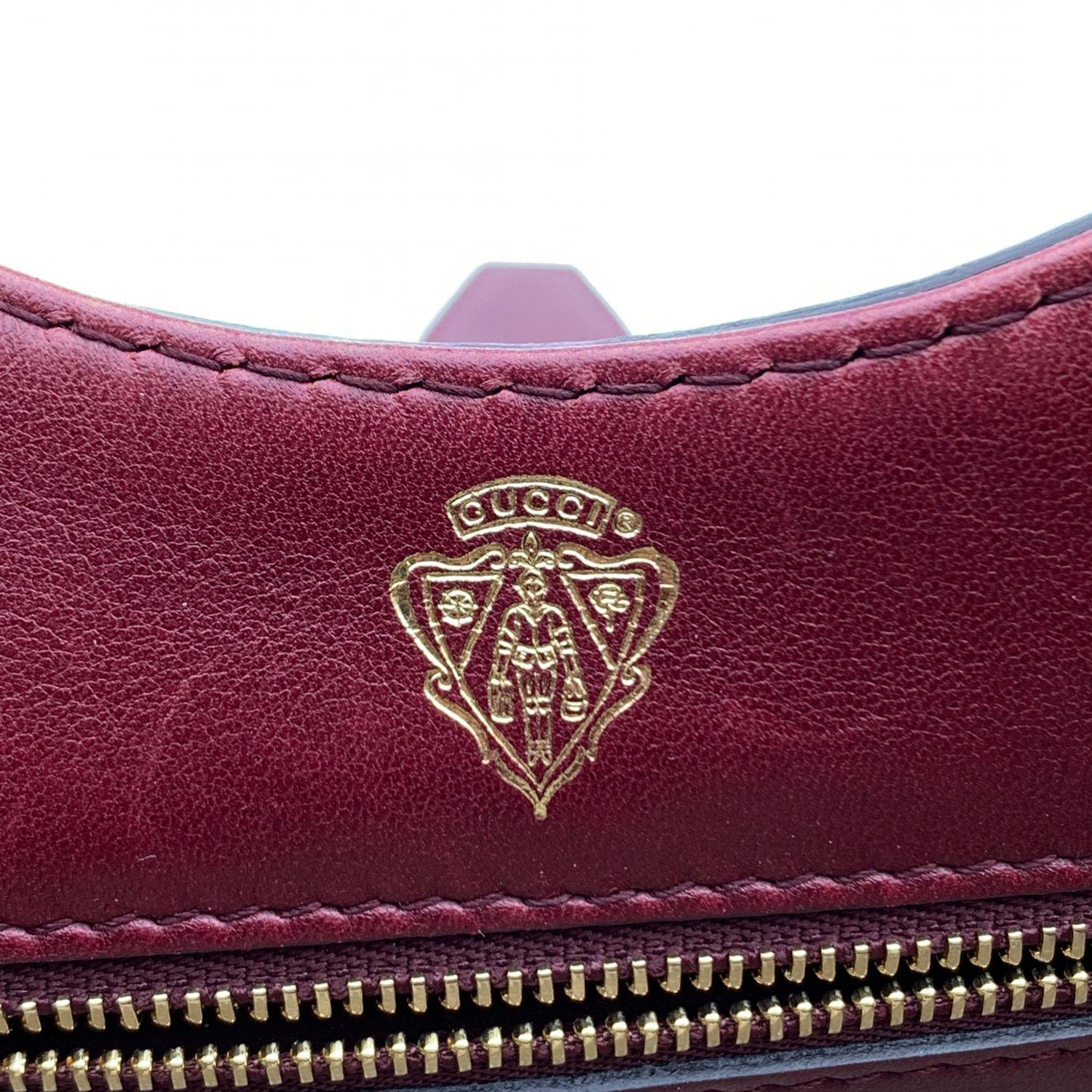 Gucci Vintage Burgundy Leather Stirrup Hobo Bag Handbag 1