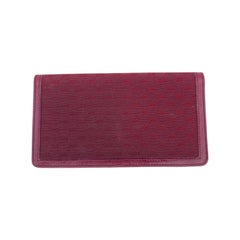Gucci Vintage Burgundy Micro GG Monogram Canvas Wallet