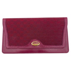 Gucci Vintage Burgundy Micro GG Monogram Canvas Wallet